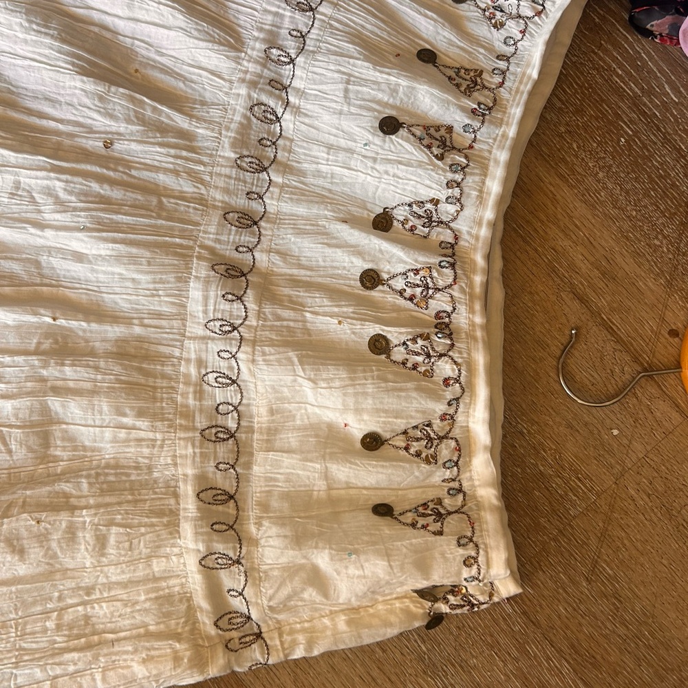 Free People Cream Maxi Skirt with Embellishments - Picture 4 of 5